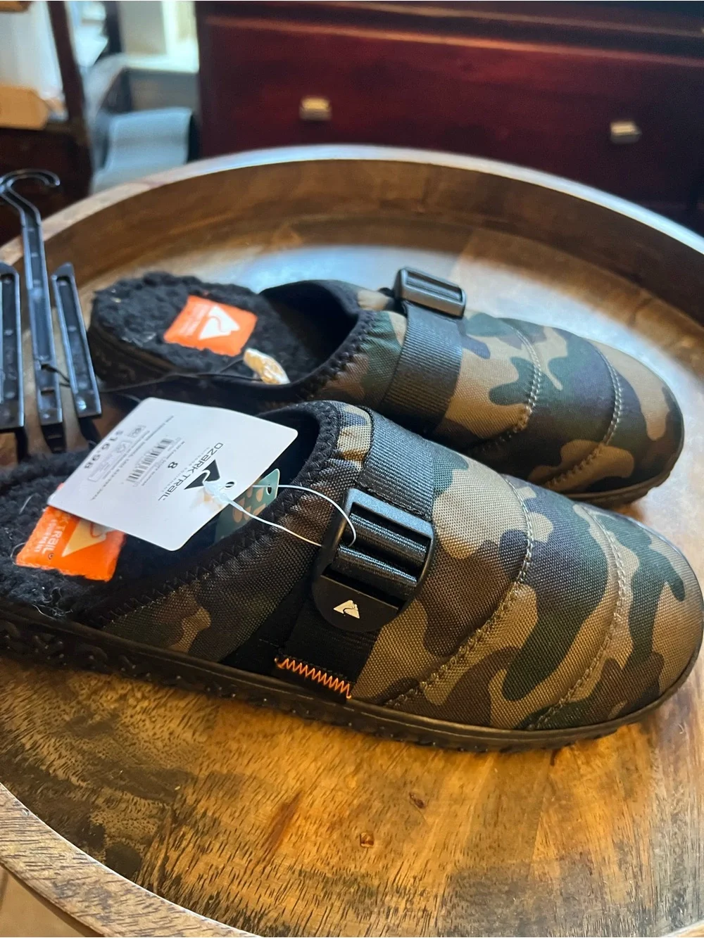 Ozark Trail Men's Camo Slip-On Fleece-Lined Sandals - Green Camo
